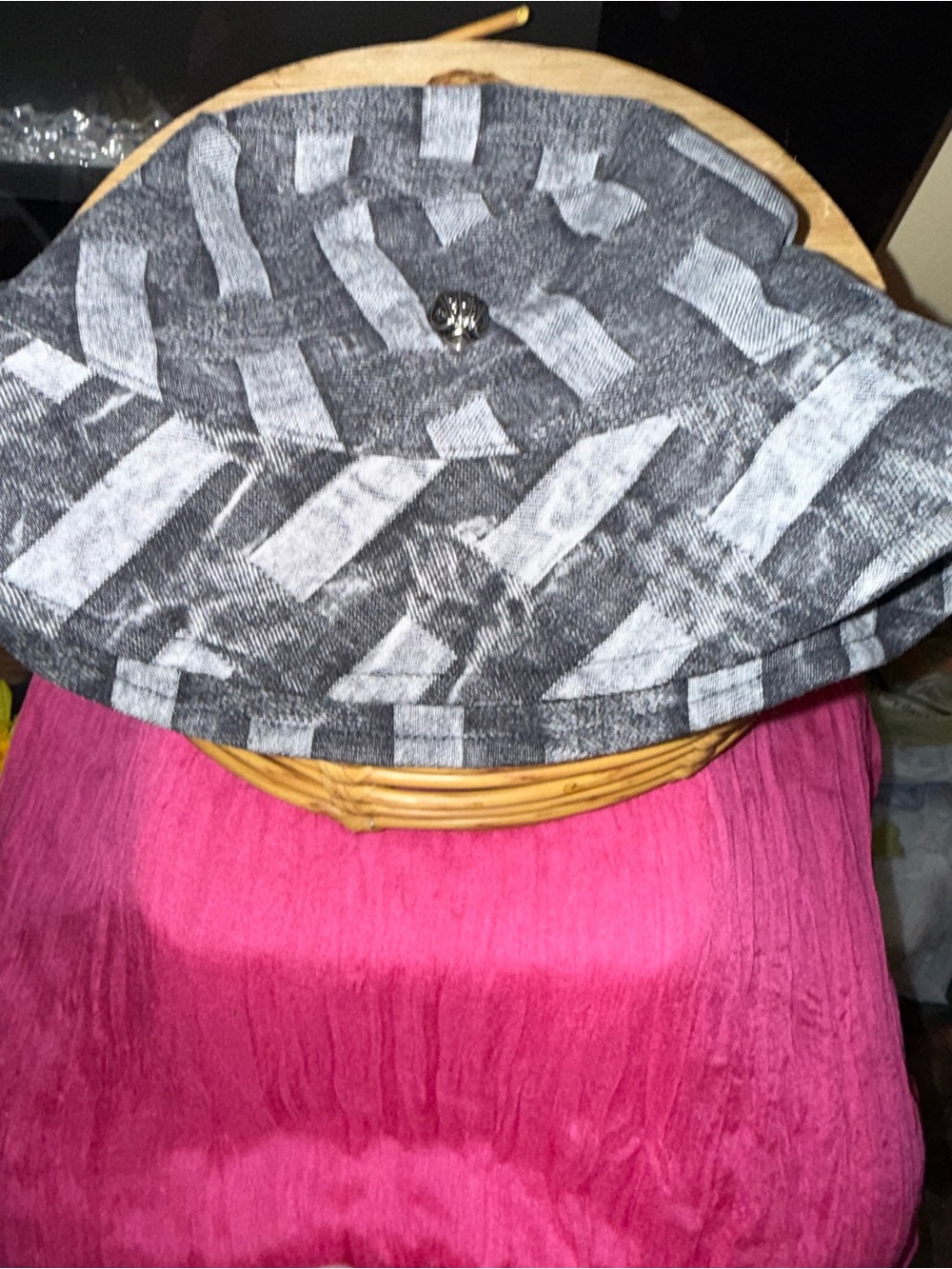 Kurt Geiger Black and Gray Patterned Bucket Hat